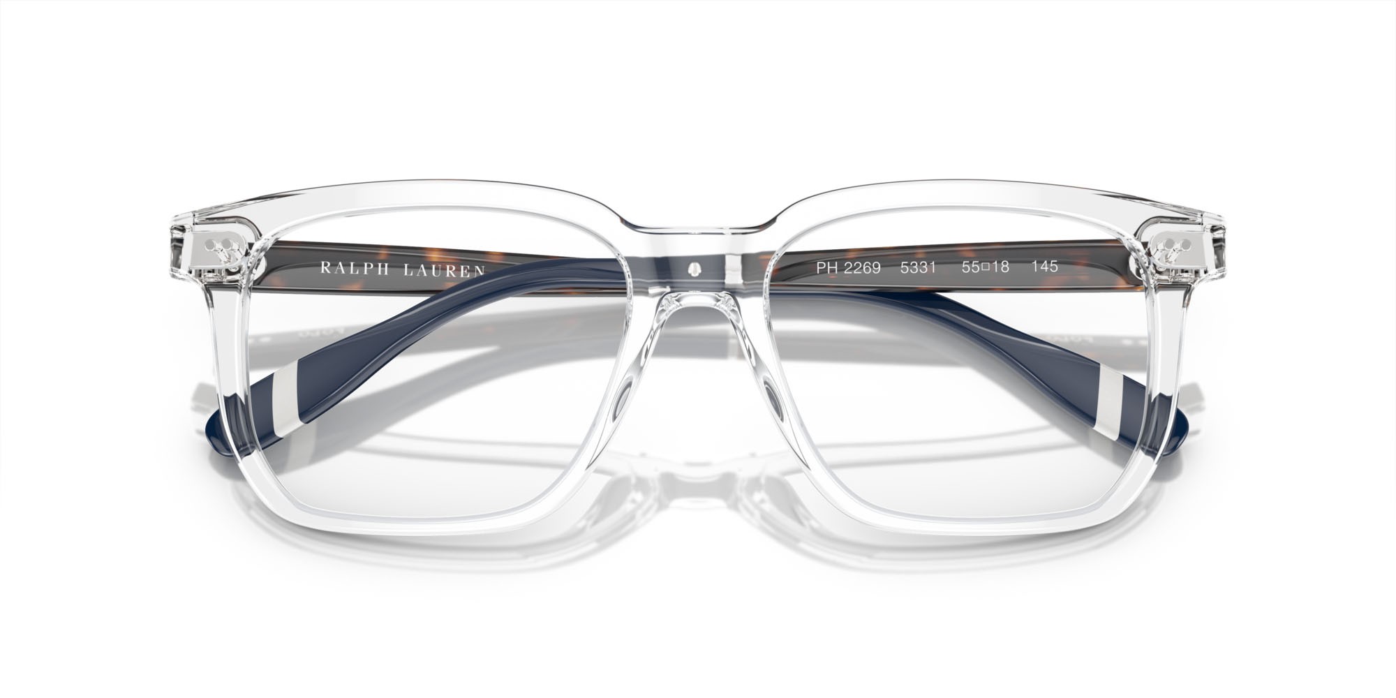 Eyeglasses Polo PH 2269 (5331) color crystal brillante shape square lenses lente demo
