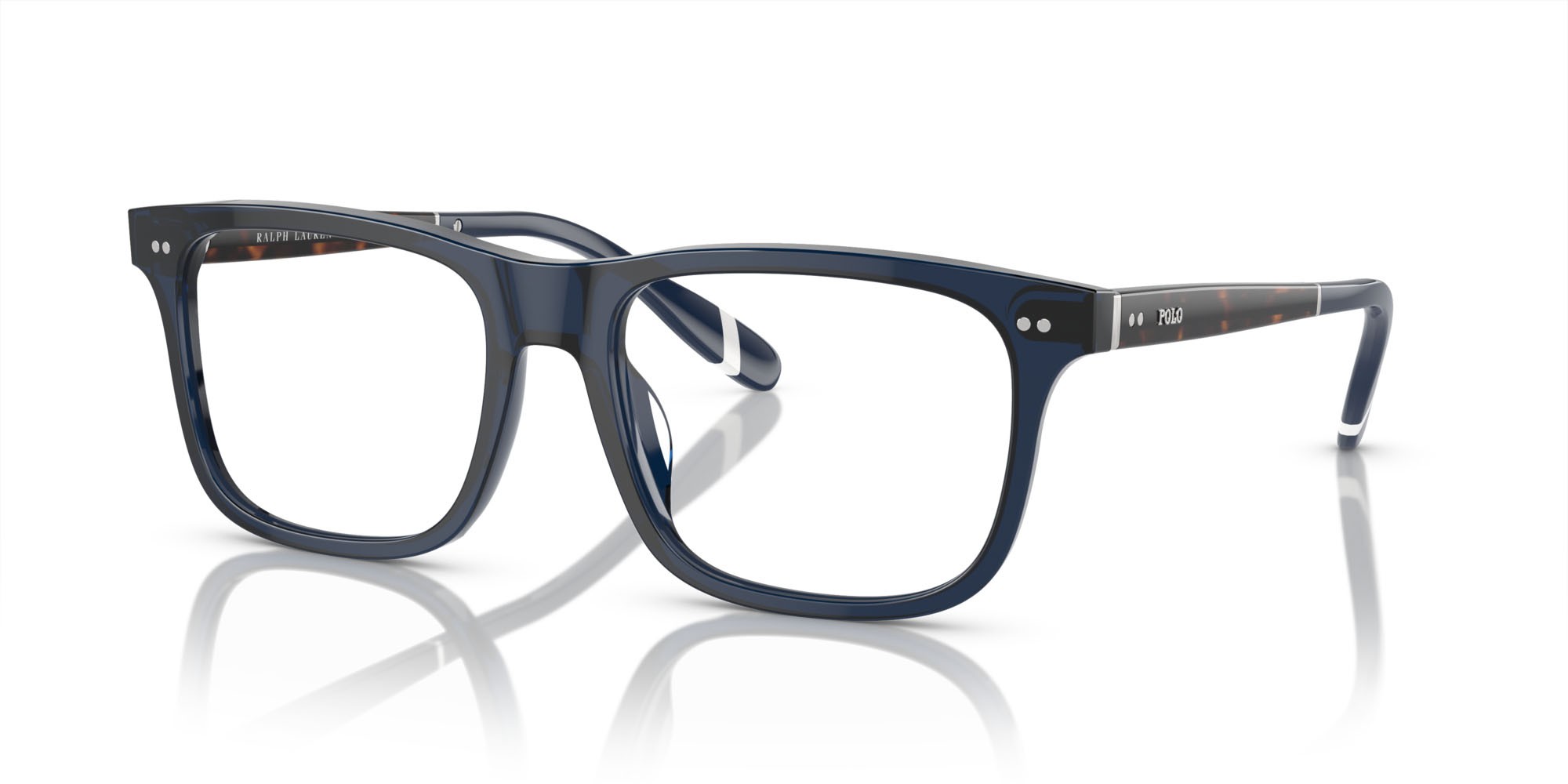Eyeglasses Polo PH 2270U (5470) color blu trasparente lucido shape rectangle lenses lente demo