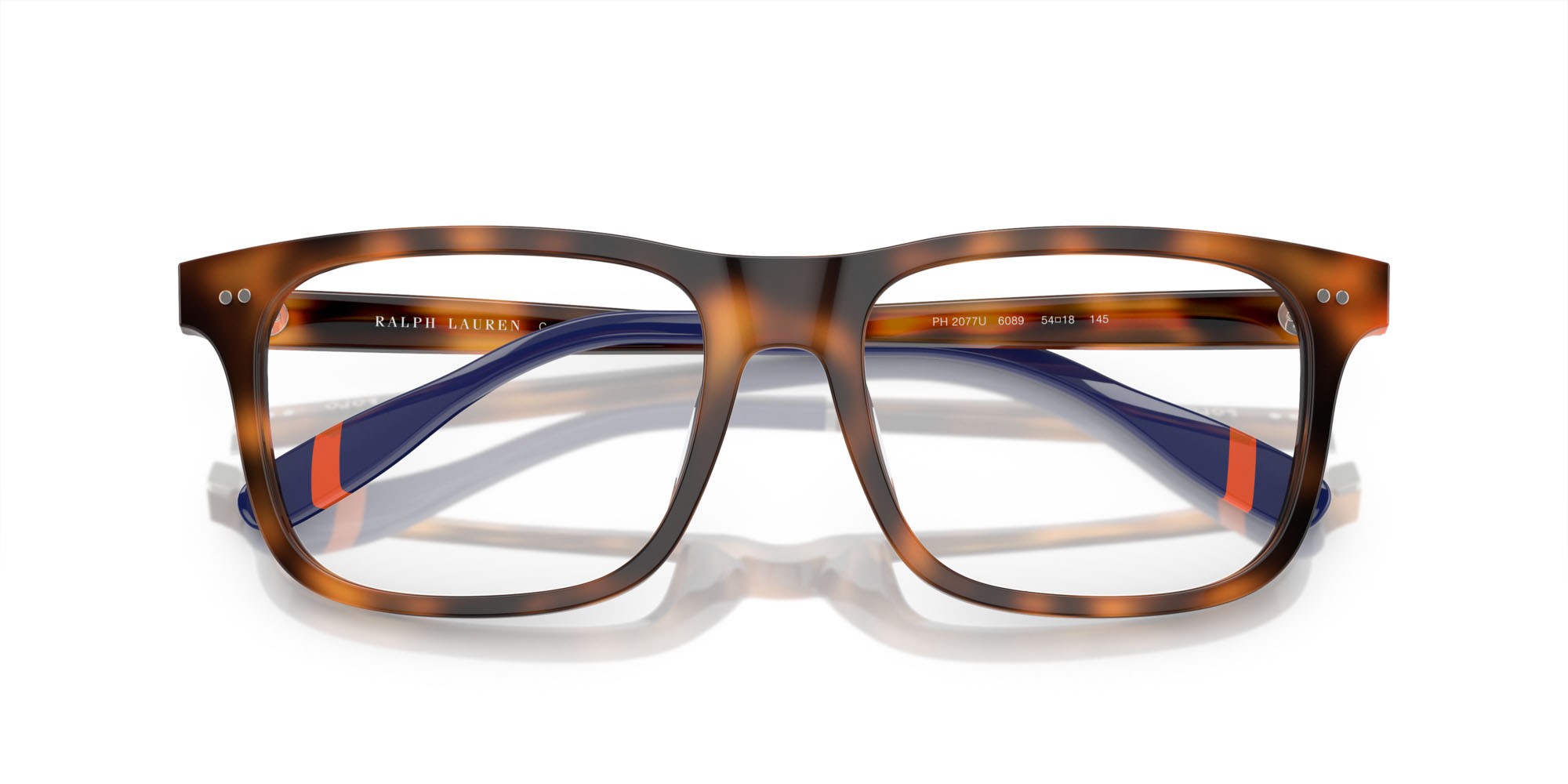 Occhiali da vista Polo PH 2270U (6089) colore rosso lucido havana forma rettangolare lenti lente demo