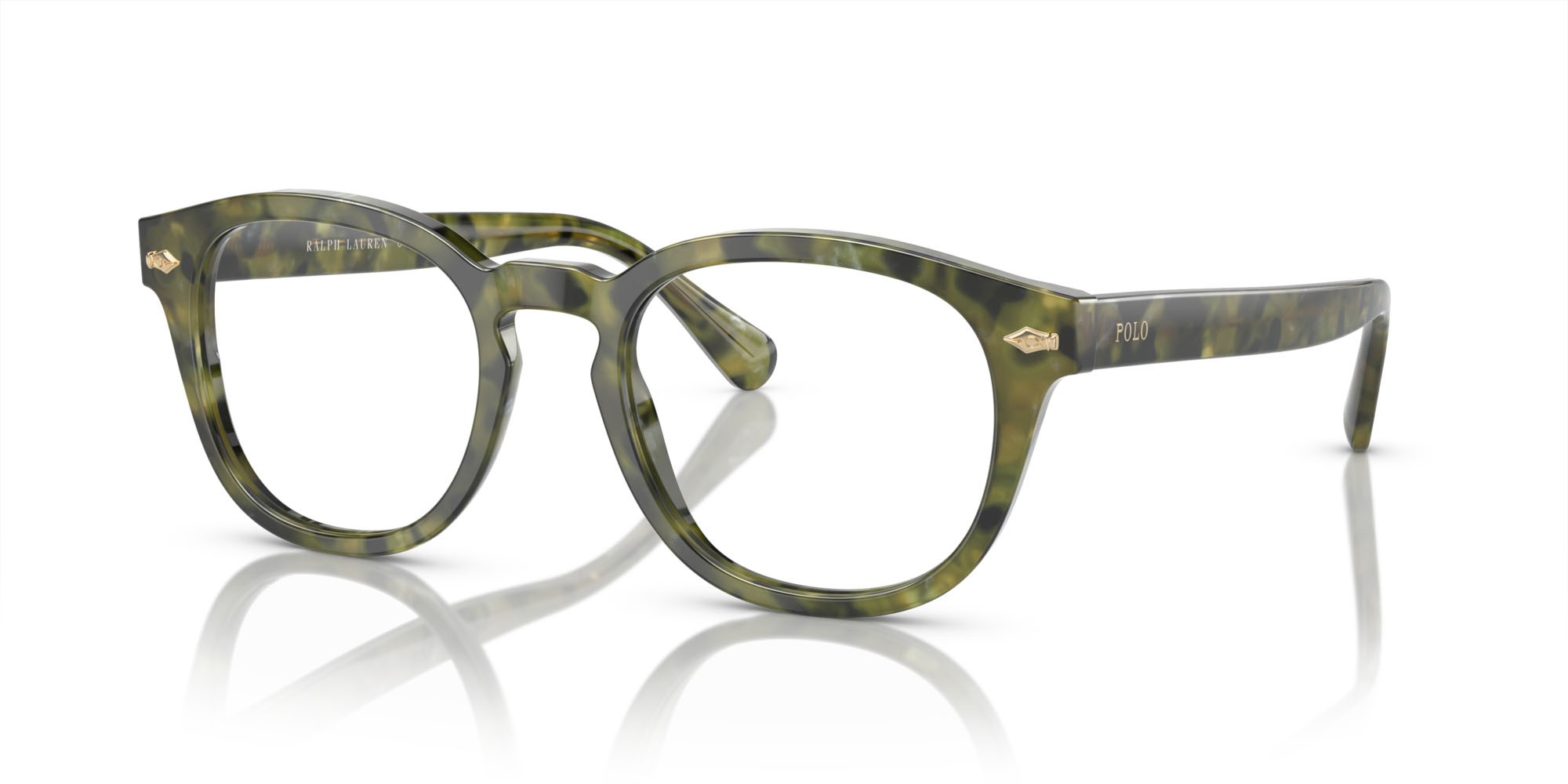 Occhiali da vista Polo PH 2272 (5436) colore havana verde lucido forma pantos lenti lente demo
