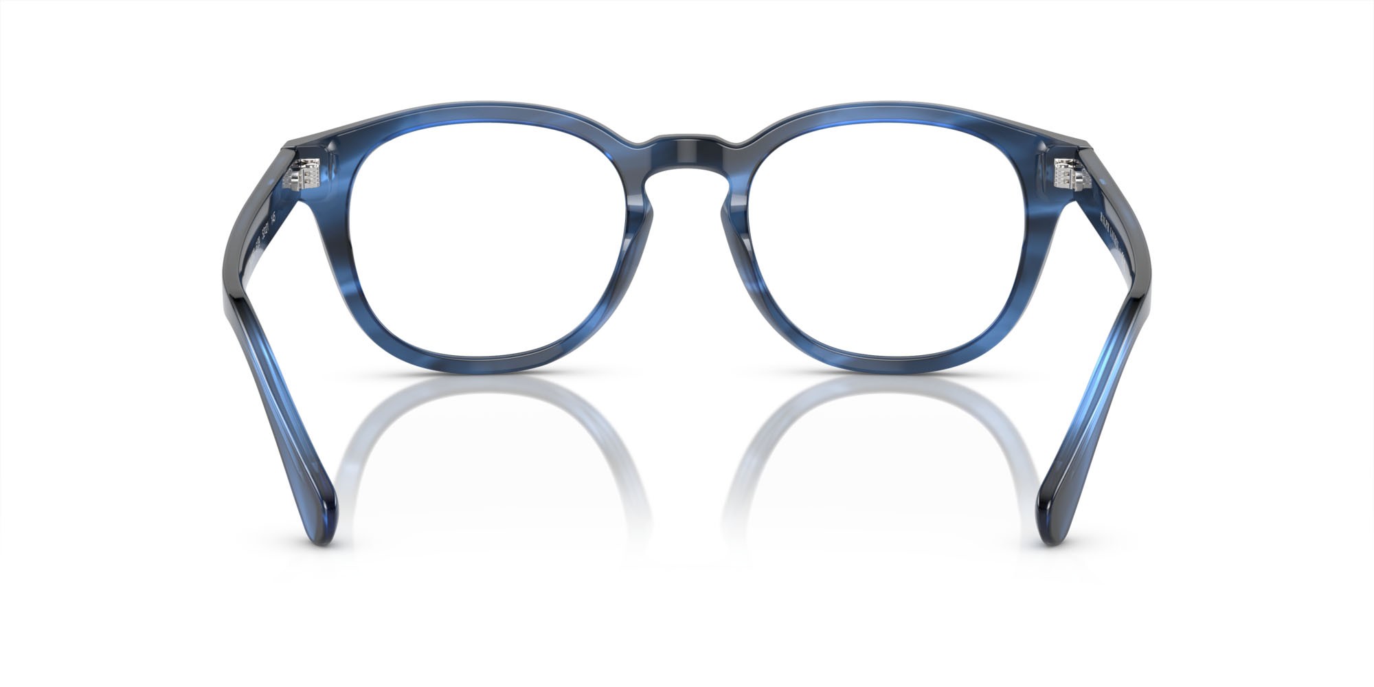 Occhiali da vista Polo PH 2272 (6139) colore blu havana a righe lucido forma pantos lenti lente demo