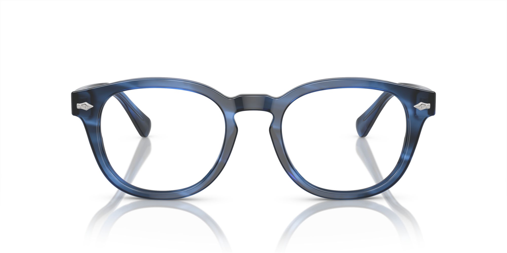 Occhiali da vista Polo PH 2272 (6139) colore blu havana a righe lucido forma pantos lenti lente demo
