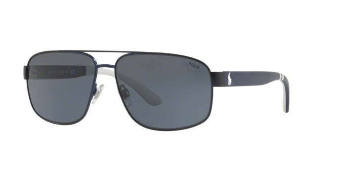 Occhiali da sole Polo PH 3112 (930387) colore matte navy blue forma aviator lenti grey