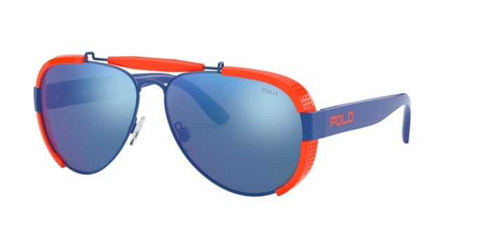 Sonnenbrillen Polo PH 3129 (940355) farbe royal blue form aviator gläser blue mirror blue