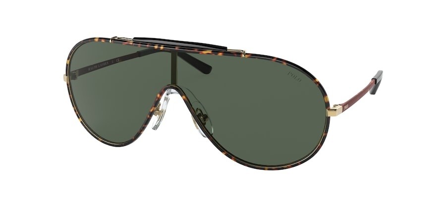 Sonnenbrillen Polo PH 3132 (900471) farbe shiny gold form aviator gläser green