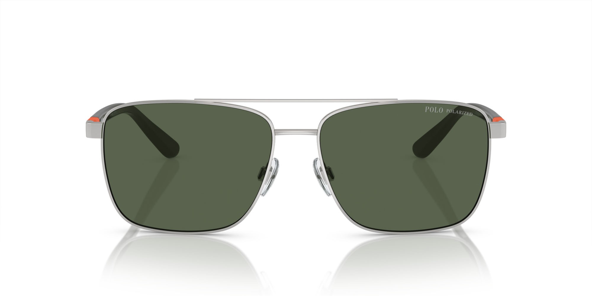 Occhiali da sole Polo PH 3137 (90019A) colore argento lucido forma quadrato lenti polar verde scuro