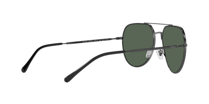Occhiali da sole Polo PH 3139 (915771) colore shiny dark gunmetal forma aviator lenti dark green