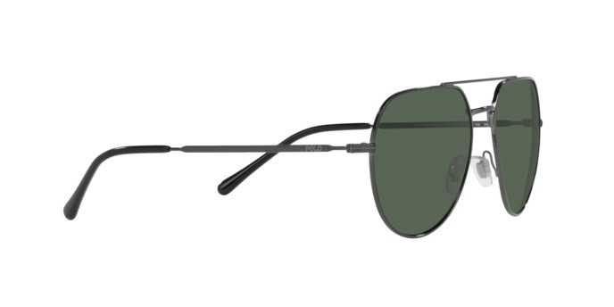Occhiali da sole Polo PH 3139 (915771) colore shiny dark gunmetal forma aviator lenti dark green