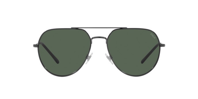 Occhiali da sole Polo PH 3139 (915771) colore shiny dark gunmetal forma aviator lenti dark green