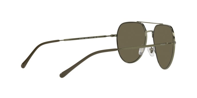 Occhiali da sole Polo PH 3139 (9429/3) colore shiny army olive forma aviator lenti brown