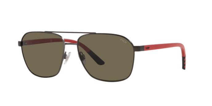 Occhiali da sole Polo PH 3140 (9236/3) colore matte dark gunmetal forma aviator lenti brown