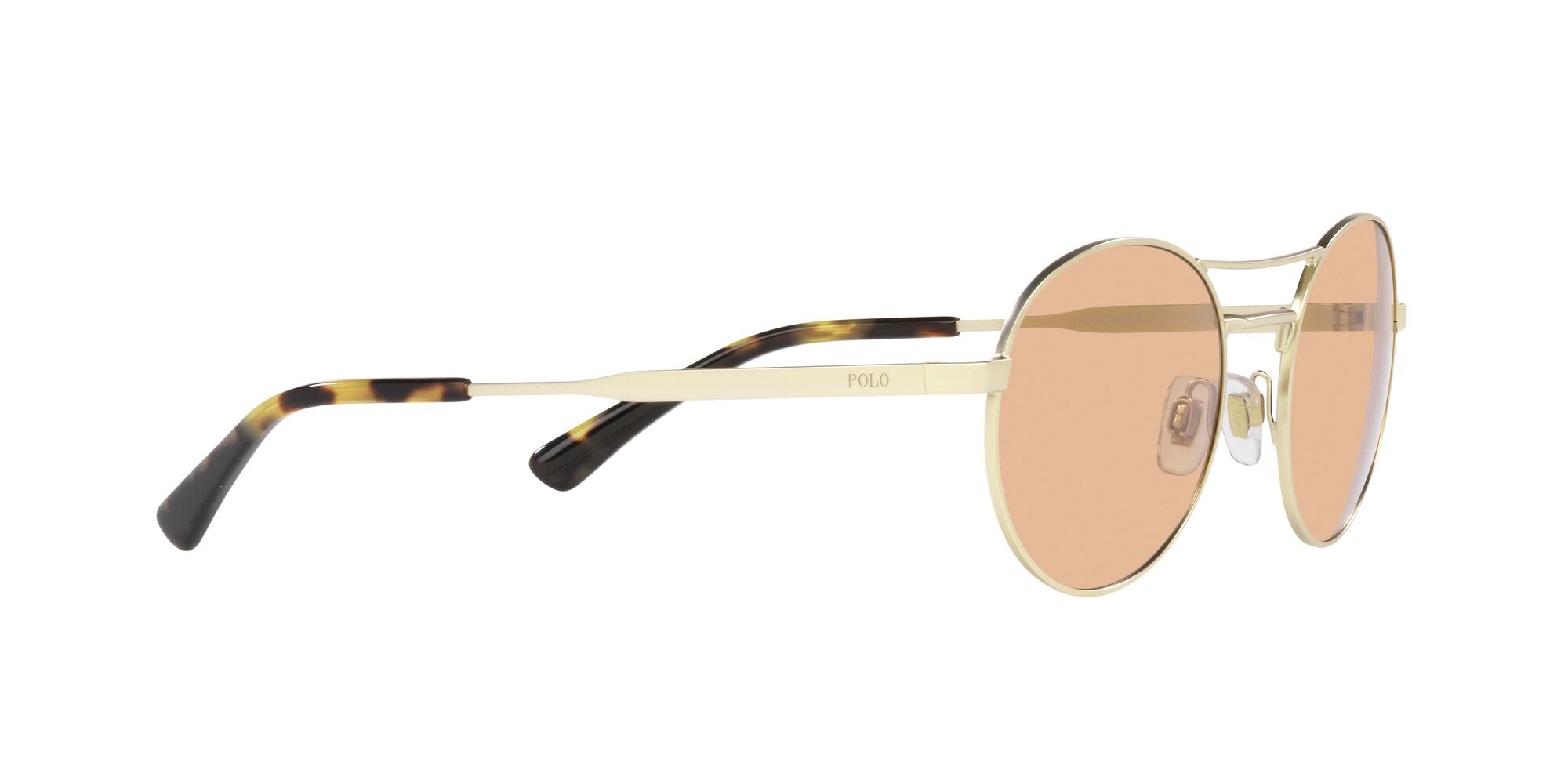 Sunglasses Polo PH 3142 (9271/3) color oro pallido semi-brillante shape round lenses marrone chiaro