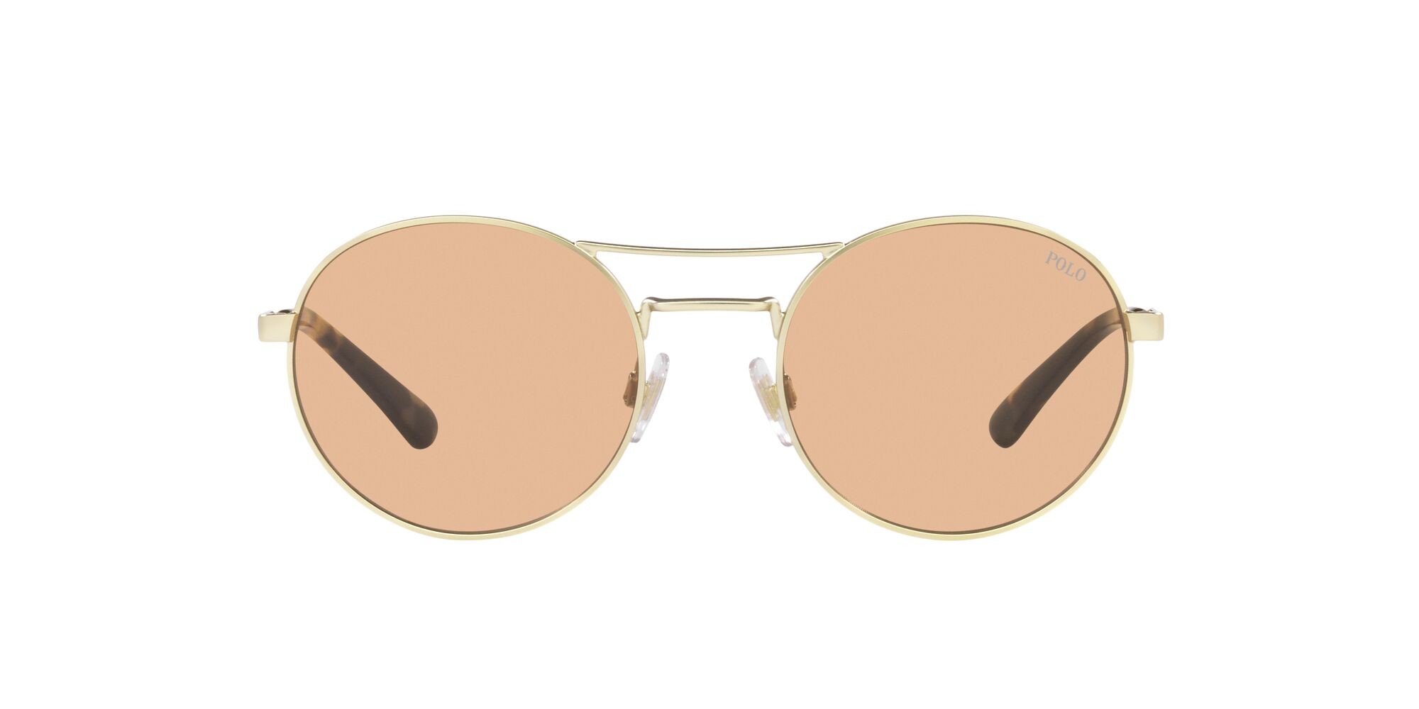 Sunglasses Polo PH 3142 (9271/3) color oro pallido semi-brillante shape round lenses marrone chiaro