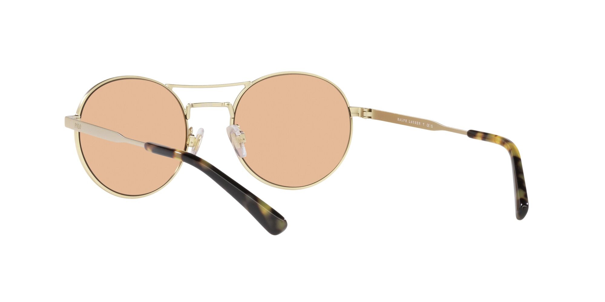 Sunglasses Polo PH 3142 (9271/3) color oro pallido semi-brillante shape round lenses marrone chiaro