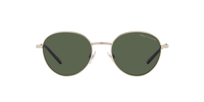 Occhiali da sole Polo PH 3144 (92119A) colore oro pallido semi-brillante forma rotondo lenti polar verde scuro