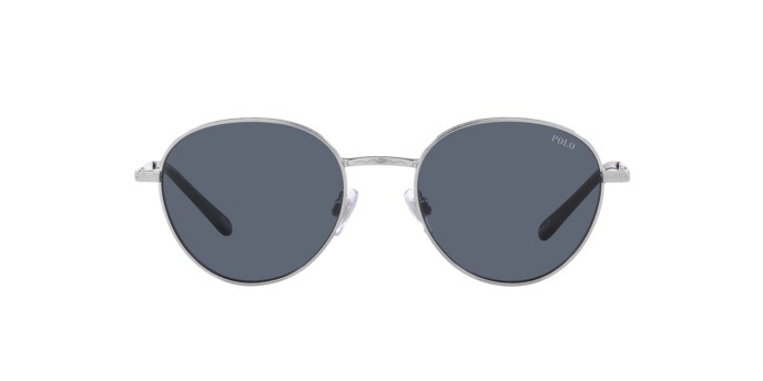 Occhiali da sole Polo PH 3144 (942387) colore argento spazzolato forma rotondo lenti grigio/blu