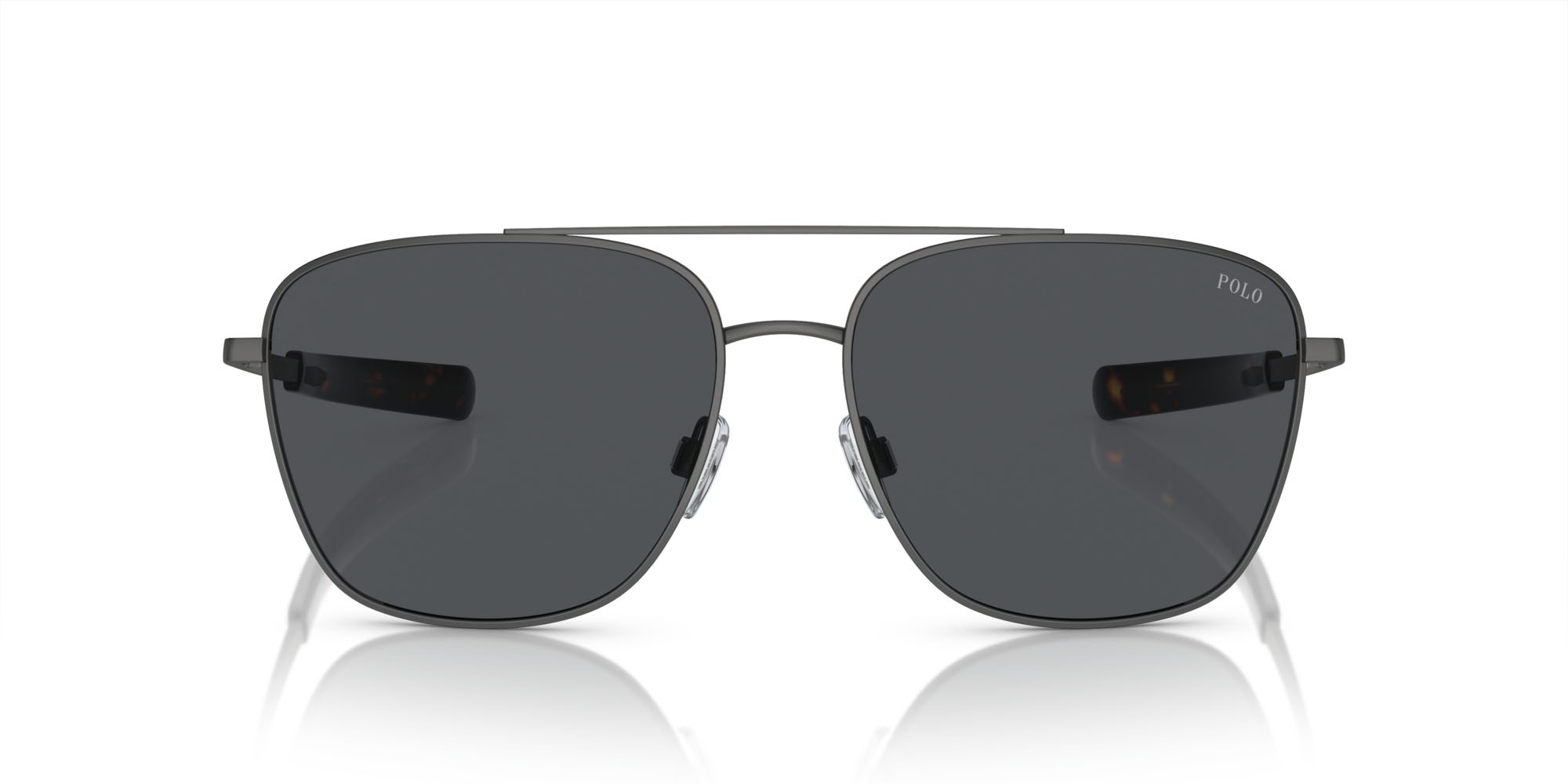 Occhiali da sole Polo PH 3147 (930787) colore gunmetal scuro semi-brillante forma aviator lenti grigio