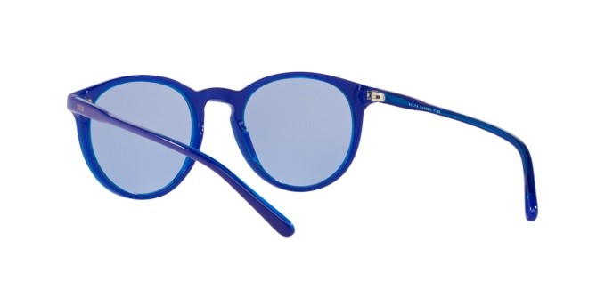Occhiali da sole Polo PH 4110 (587176) colore shiny transp electric blue forma pantos lenti dark violet