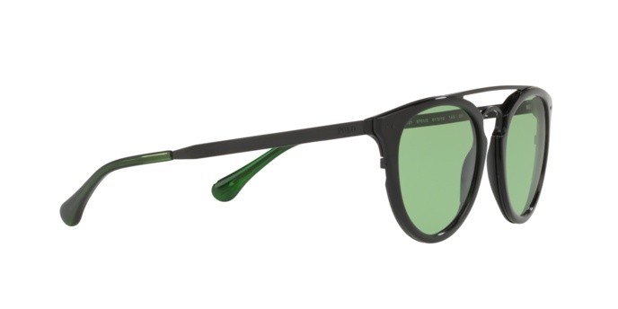 Sunglasses Polo PH 4121 (57012) color black shape pantos lenses green