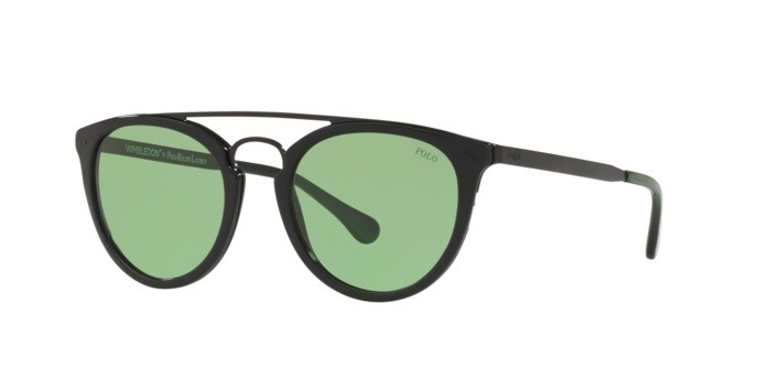Sunglasses Polo PH 4121 (57012) color black shape pantos lenses green