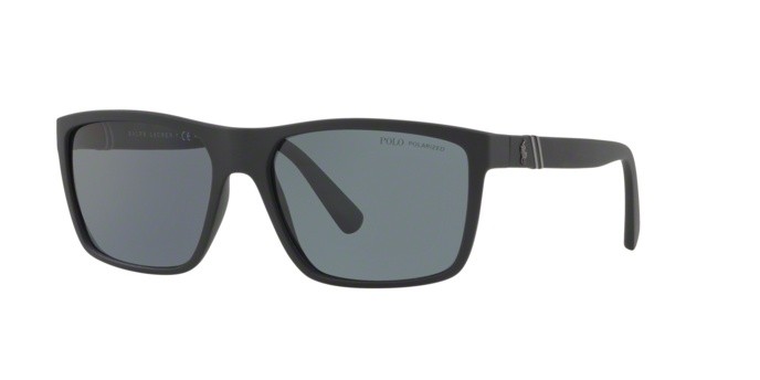 Sunglasses Polo PH 4133 (528481) color matte black shape rectangle lenses polar grey