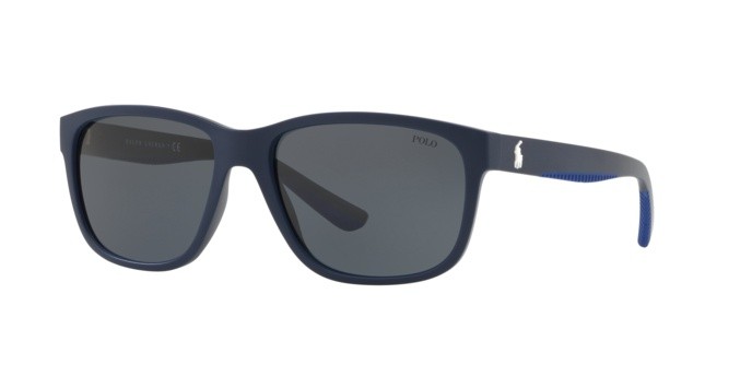 Sonnenbrillen Polo PH 4142 (573387) farbe matte navy blue form quadratisch gläser grey/blue