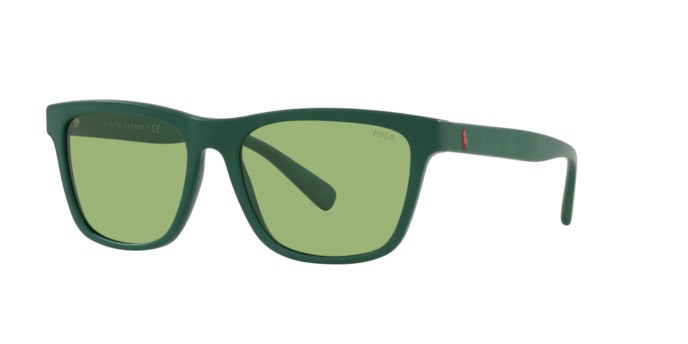 Occhiali da sole Polo PH 4167 (5421/2) colore matte forest green forma quadrato lenti dark green