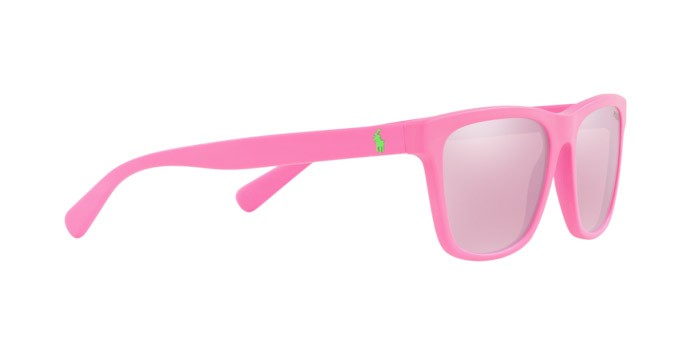 Occhiali da sole Polo PH 4167 (59707V) colore matte maui pink forma quadrato lenti pink mirror white