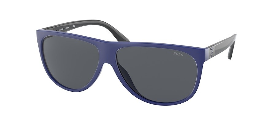 Occhiali da sole Polo PH 4174 (596287) colore matte royal blue forma aviator lenti grey