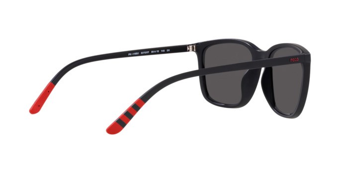 Occhiali da sole Polo PH 4185U (537587) colore matte black forma quadrato lenti dark grey
