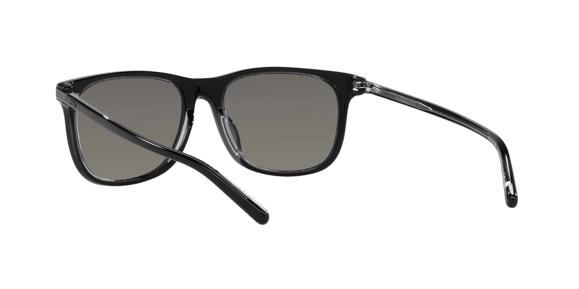 Sonnenbrillen Polo PH 4186U (60266G) farbe nero brillante su crystal form oval gläser 80s silver a specchio