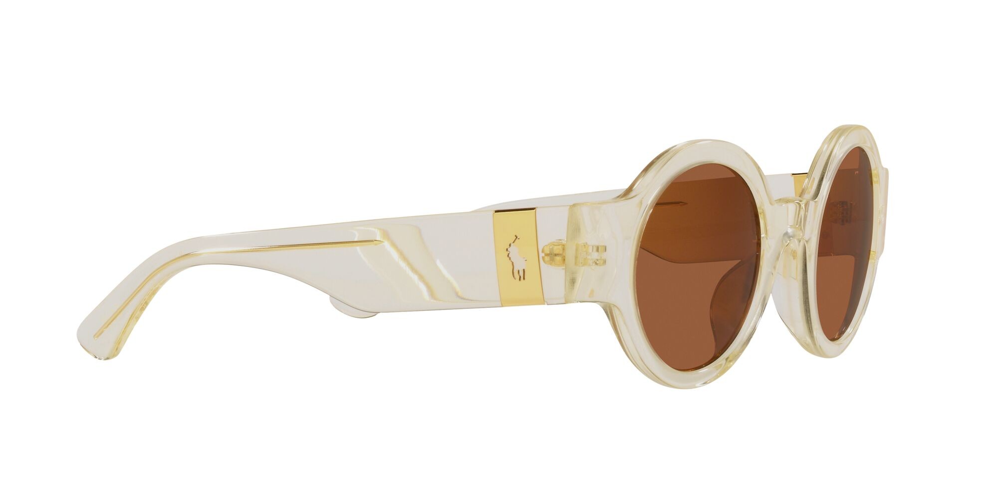 Occhiali da sole Polo PH 4190U (503473) colore beige trasparente lucido forma rotondo lenti marrone