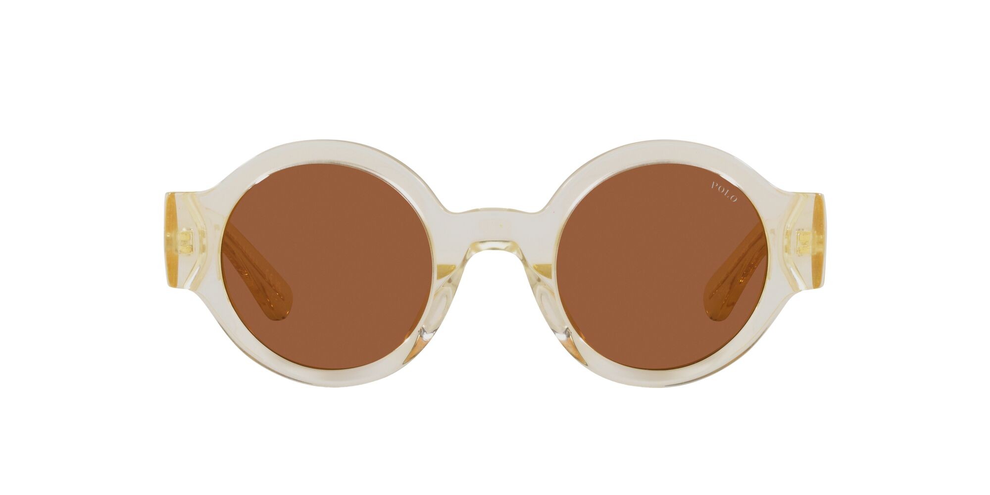 Occhiali da sole Polo PH 4190U (503473) colore beige trasparente lucido forma rotondo lenti marrone