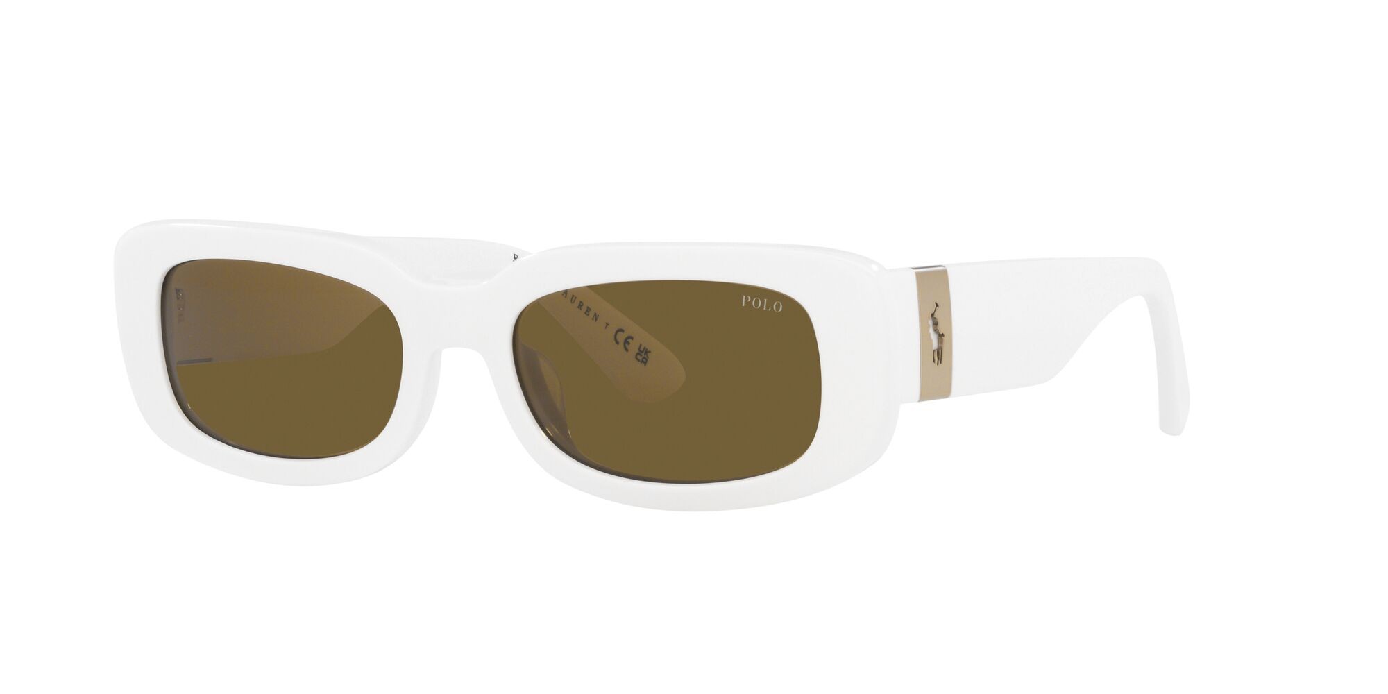Sonnenbrillen Polo PH 4191U (554473) farbe bianco lucido form quadratisch gläser verde oliva