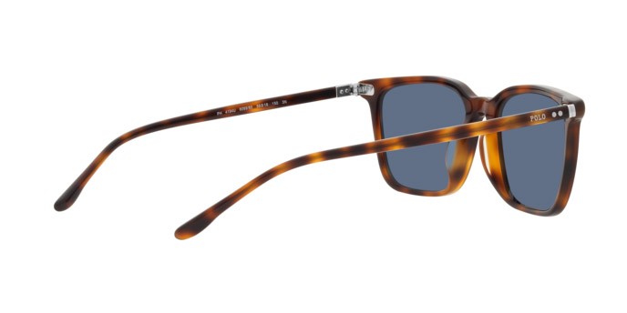 Sunglasses Polo PH 4194U (608980) color rosso lucido havana shape square lenses blu