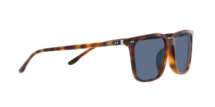 Sunglasses Polo PH 4194U (608980) color rosso lucido havana shape square lenses blu