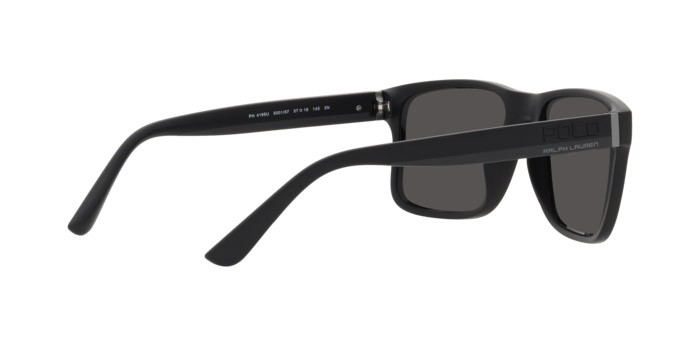 Occhiali da sole Polo PH 4195U (500187) colore nero opaco forma irregolare lenti grigio scuro