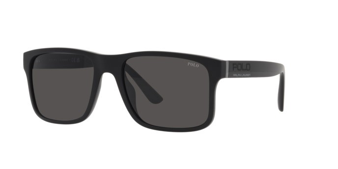Occhiali da sole Polo PH 4195U (500187) colore nero opaco forma irregolare lenti grigio scuro