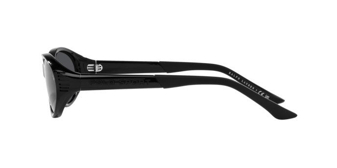 Sunglasses Polo PH 4197U (500187) color nero opaco shape oval lenses grigio