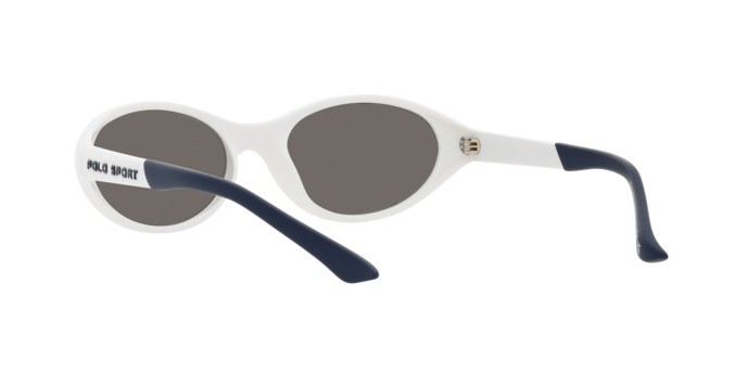 Occhiali da sole Polo PH 4197U (51016G) colore bianco lucido forma ovale lenti grigio argento specchiato