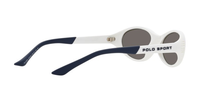 Occhiali da sole Polo PH 4197U (51016G) colore bianco lucido forma ovale lenti grigio argento specchiato