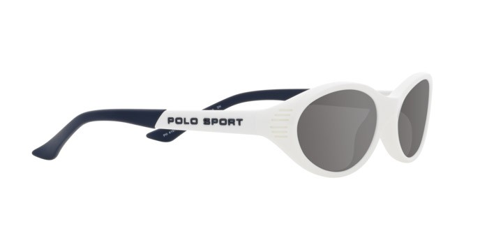 Occhiali da sole Polo PH 4197U (51016G) colore bianco lucido forma ovale lenti grigio argento specchiato