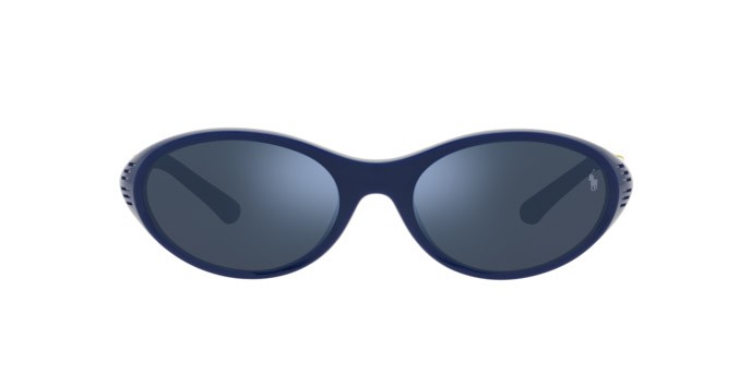 Occhiali da sole Polo PH 4197U (588655) colore shiny heritage blue forma ovale lenti blu specchiato