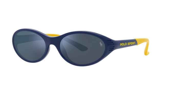 Occhiali da sole Polo PH 4197U (588655) colore shiny heritage blue forma ovale lenti blu specchiato