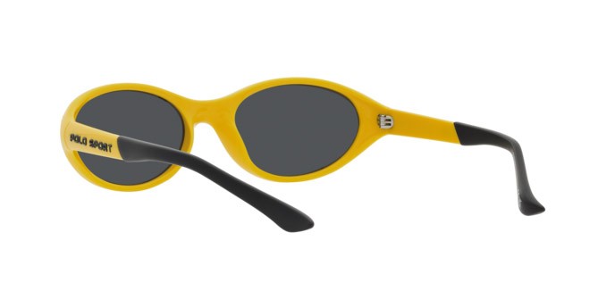 Sunglasses Polo PH 4197U (596187) color giallo brillante shape oval lenses grigio