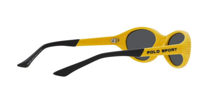 Sunglasses Polo PH 4197U (596187) color giallo brillante shape oval lenses grigio