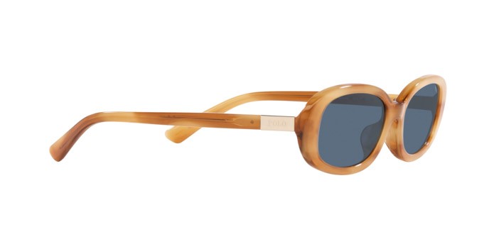 Sonnenbrillen Polo PH 4198U (607980) farbe shiny light honey havana form oval gläser blu