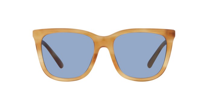 Sunglasses Polo PH 4201U (607972) color shiny light honey havana shape square lenses azzurro