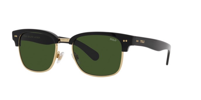 Sunglasses Polo PH 4202 (500171) color nero lucido shape square lenses verde scuro