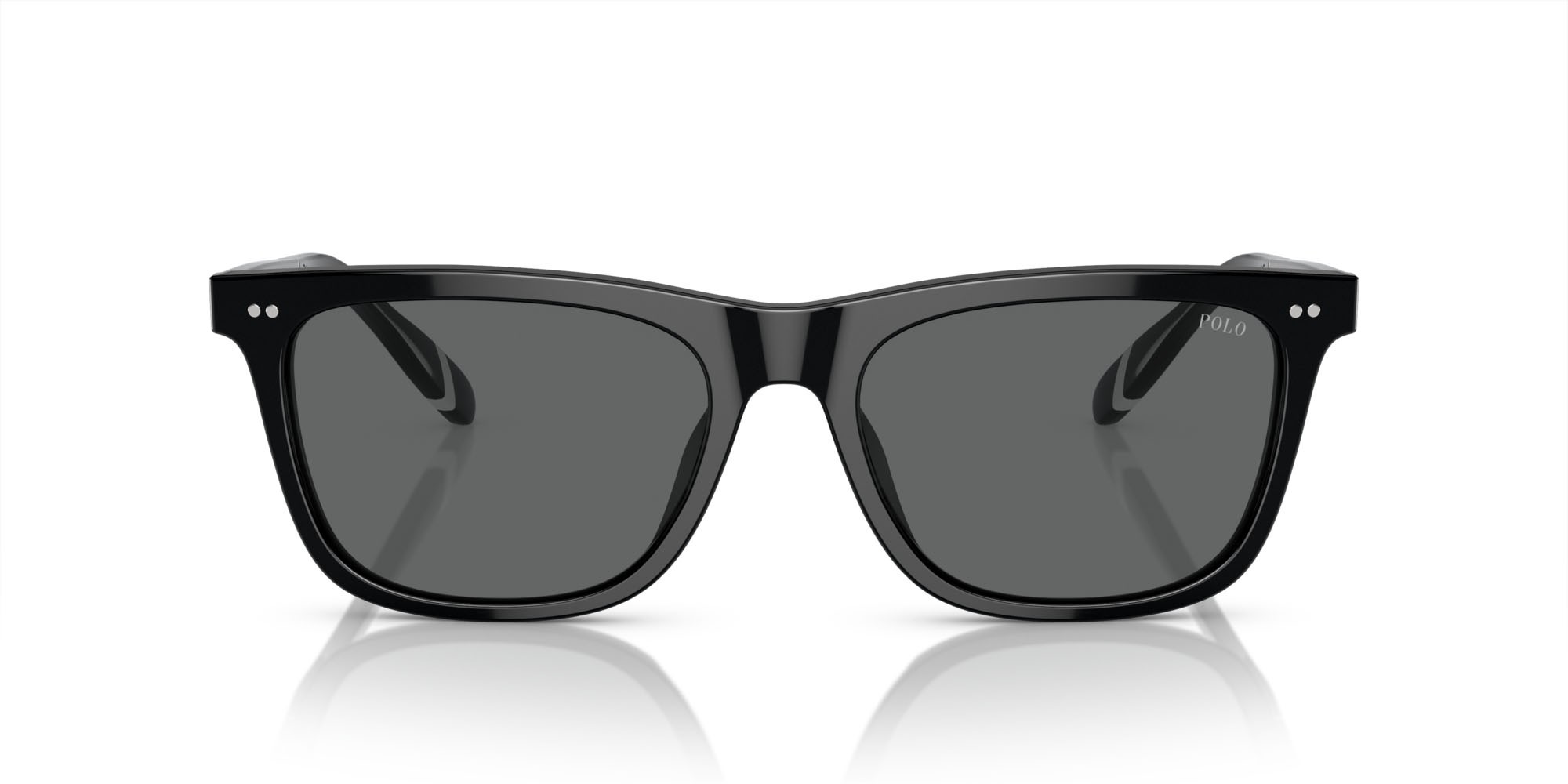 Sunglasses Polo PH 4205U (500187) color nero lucido shape square lenses grigio scuro